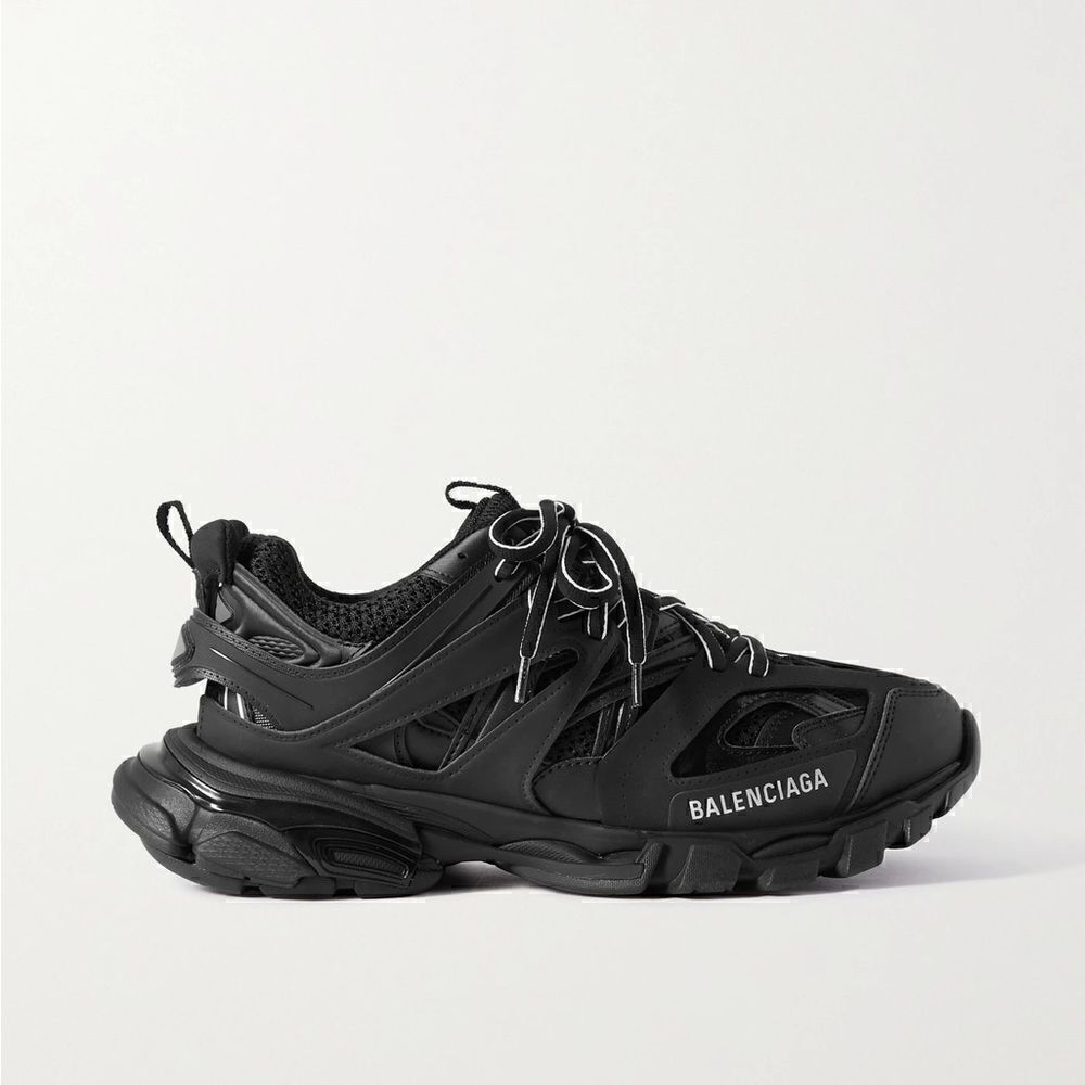 BALENCIAGA
Track logo-detailed mesh and rubber sneakers